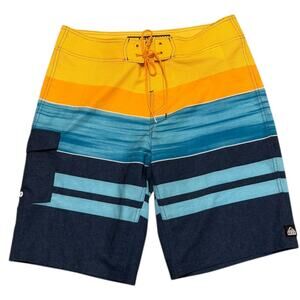 Reef Blue Orange Surf Swimming Board Shorts Size 32" NWOT